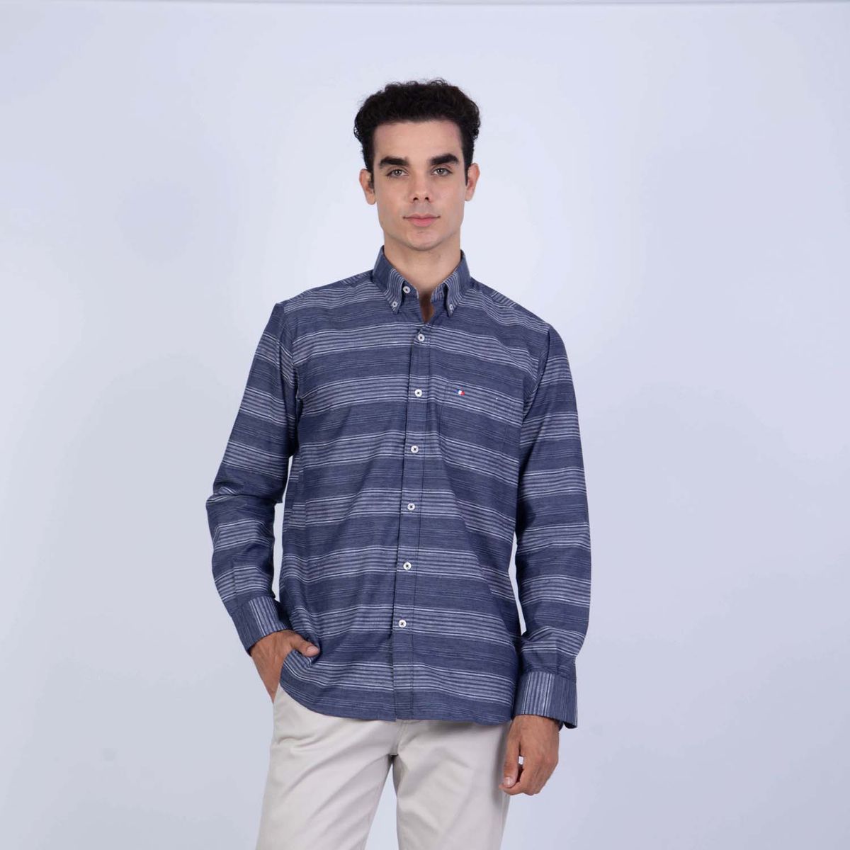 PIERRE CARDIN - Camisa 100% Algodón Casual Hombre Pierre Cardin