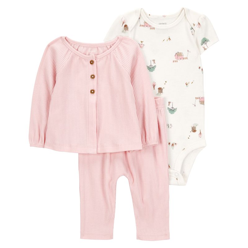 CARTER'S - Conjunto Bebé Niña 3 Piezas Algodón Carters