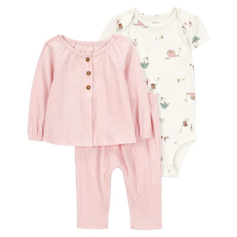 CARTER'S - Conjunto Bebé Niña 3 Piezas Algodón Carters