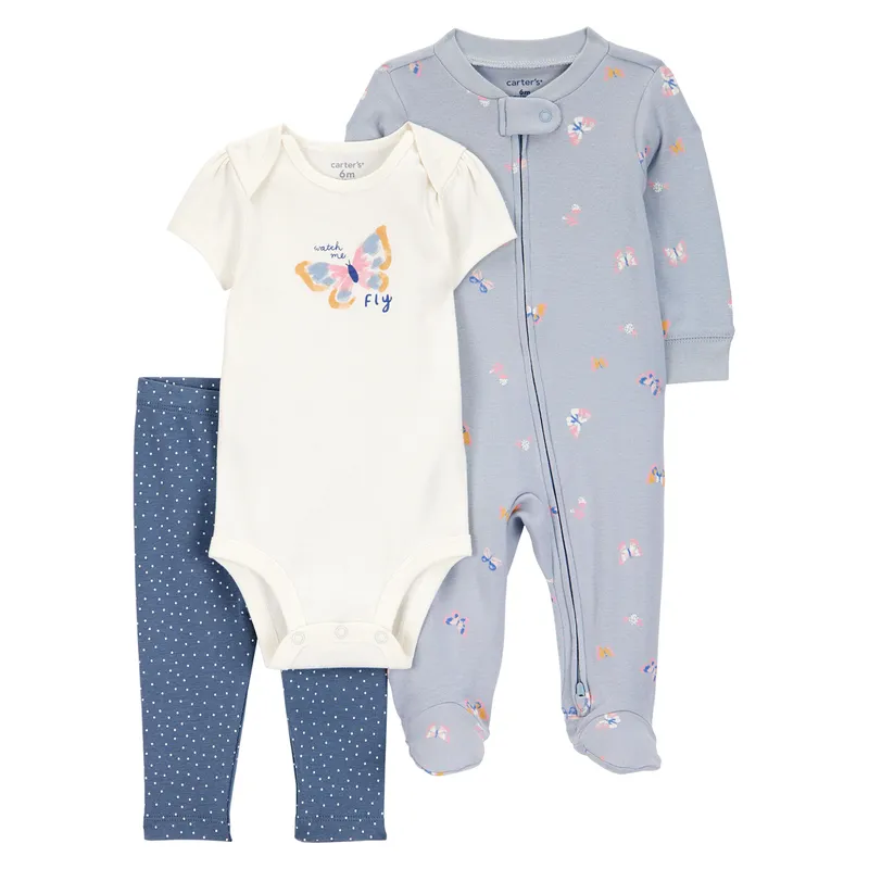 CARTER'S - Conjunto Bebé Niña 3 Piezas Algodón Carters