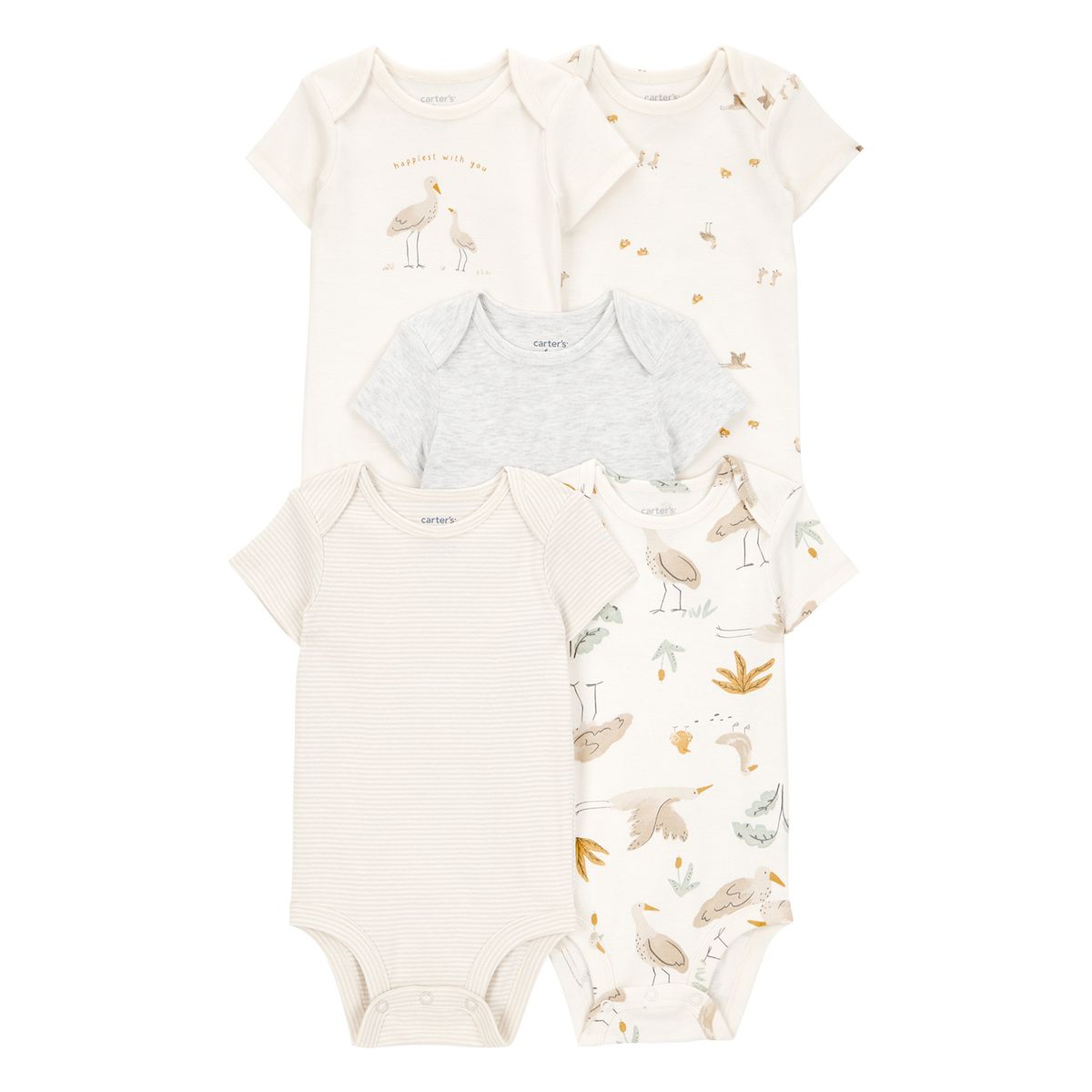 CARTERS - Body Bebé Niño Niña Pack X5 Carters