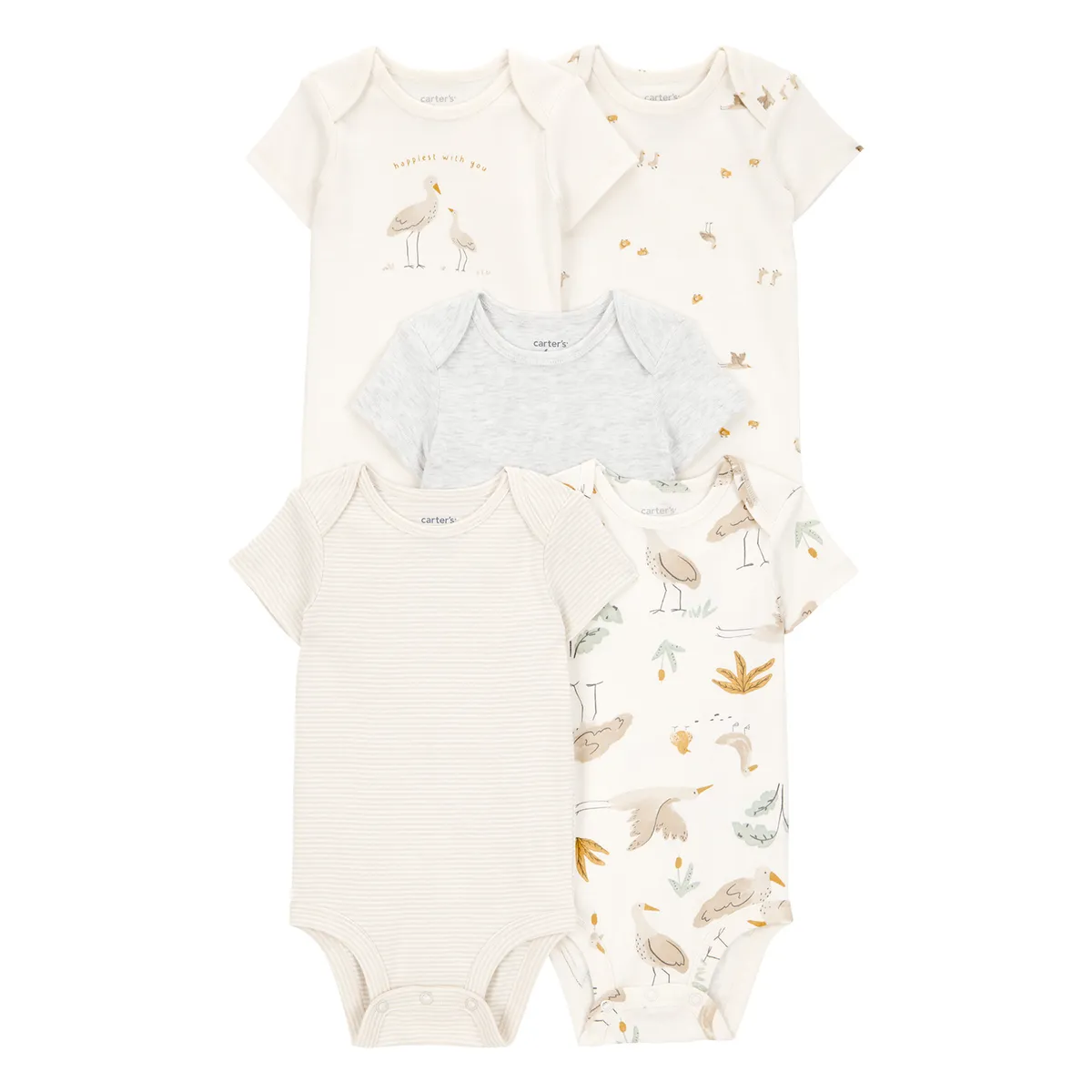 CARTER'S - Body Bebé Niño Niña Pack X5 Carters