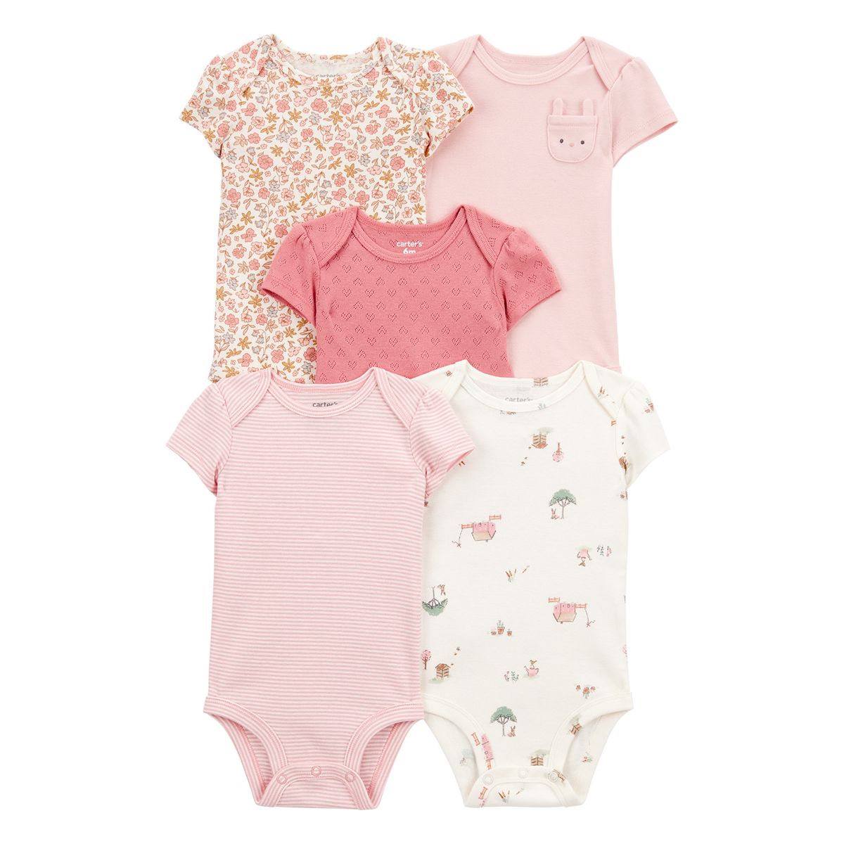 CARTER'S - Body Bebé Niña Pack X5 Carters