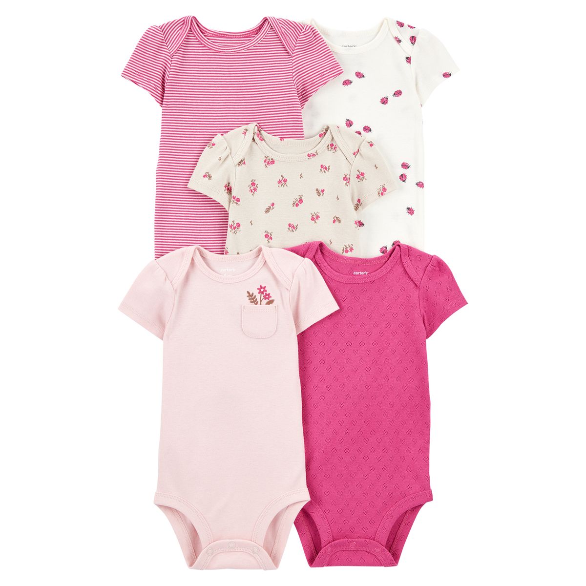CARTER'S - Body Bebé Niña Pack X5 Carters