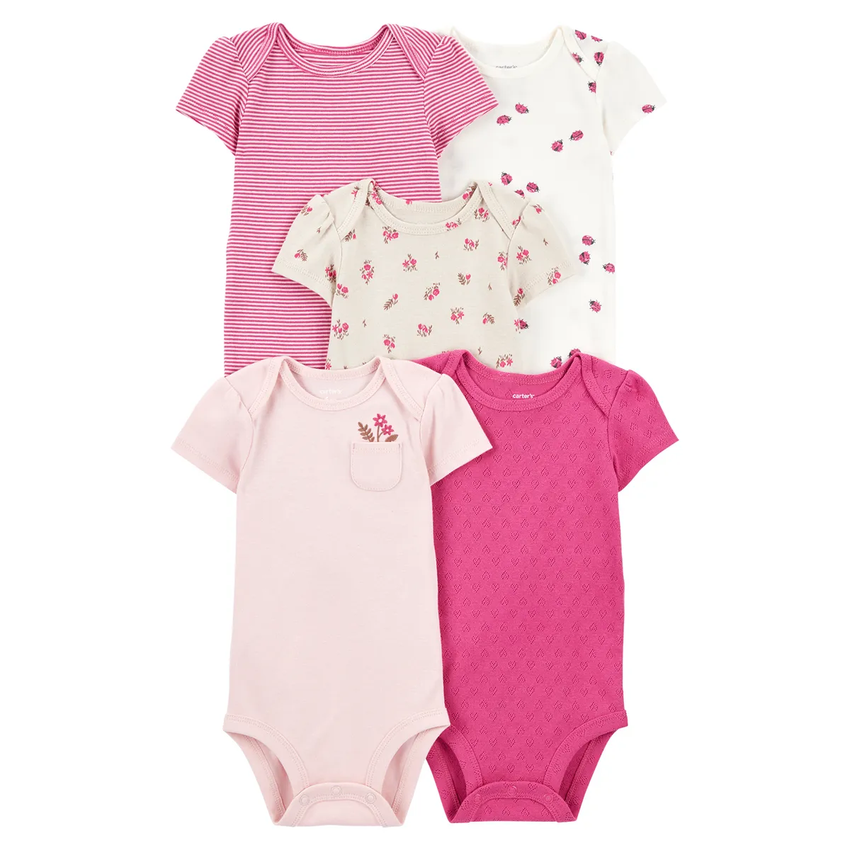 CARTER'S - Body Bebé Niña Pack X5 Carters