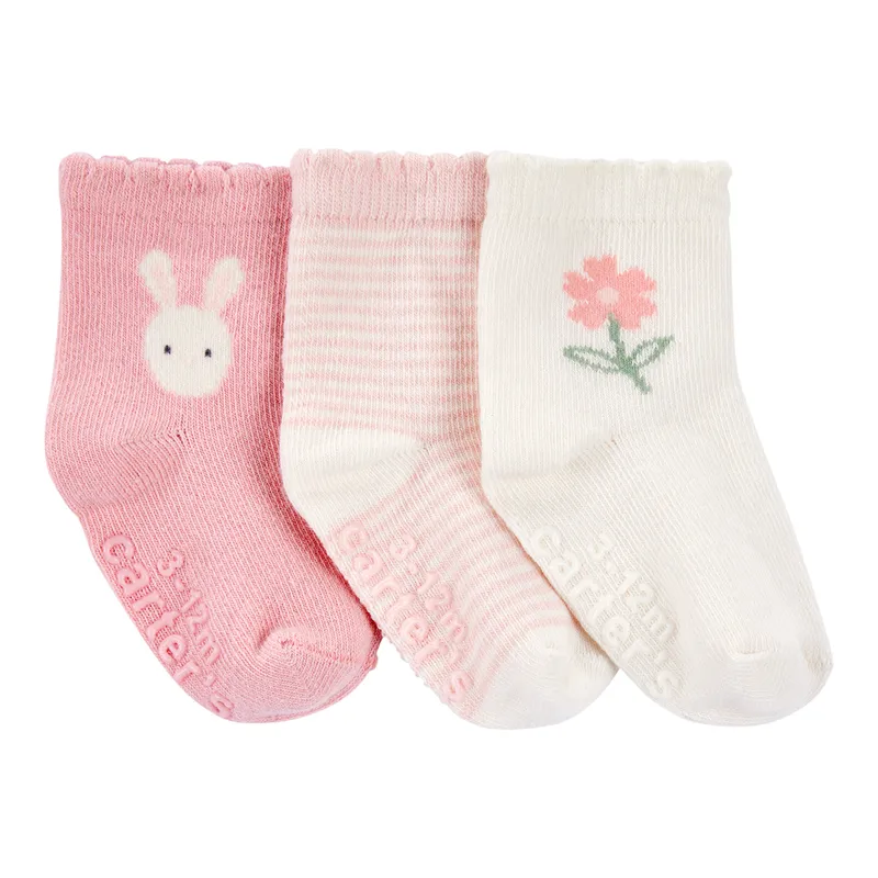 CARTER'S - Medias Bebé Niña Pack X3 Algodón Carters