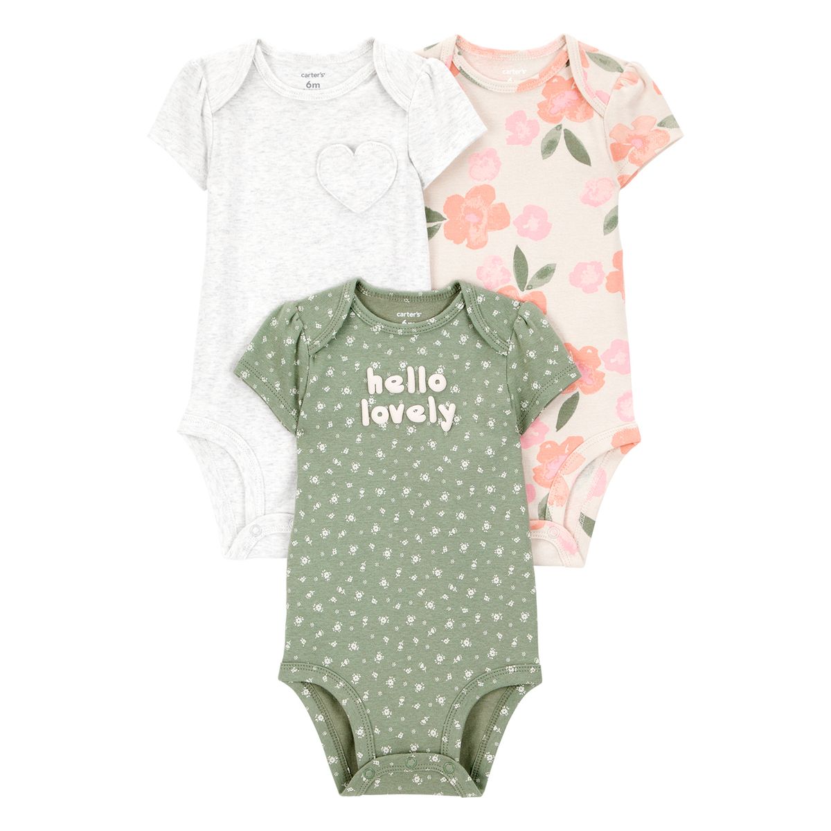 CARTER'S - Body Bebé Niña Pack X3 Carters