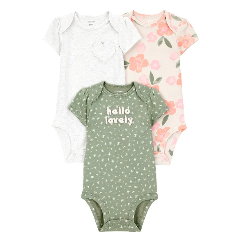 CARTER'S - Body Bebé Niña Pack X3 Carters