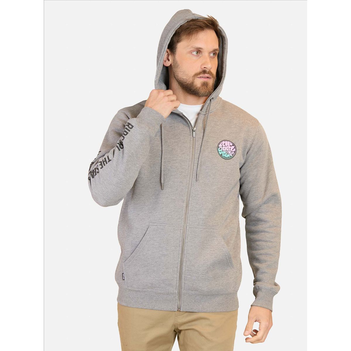 RIP CURL - Polera Fullzipper Algodón Hombre Rip Curl