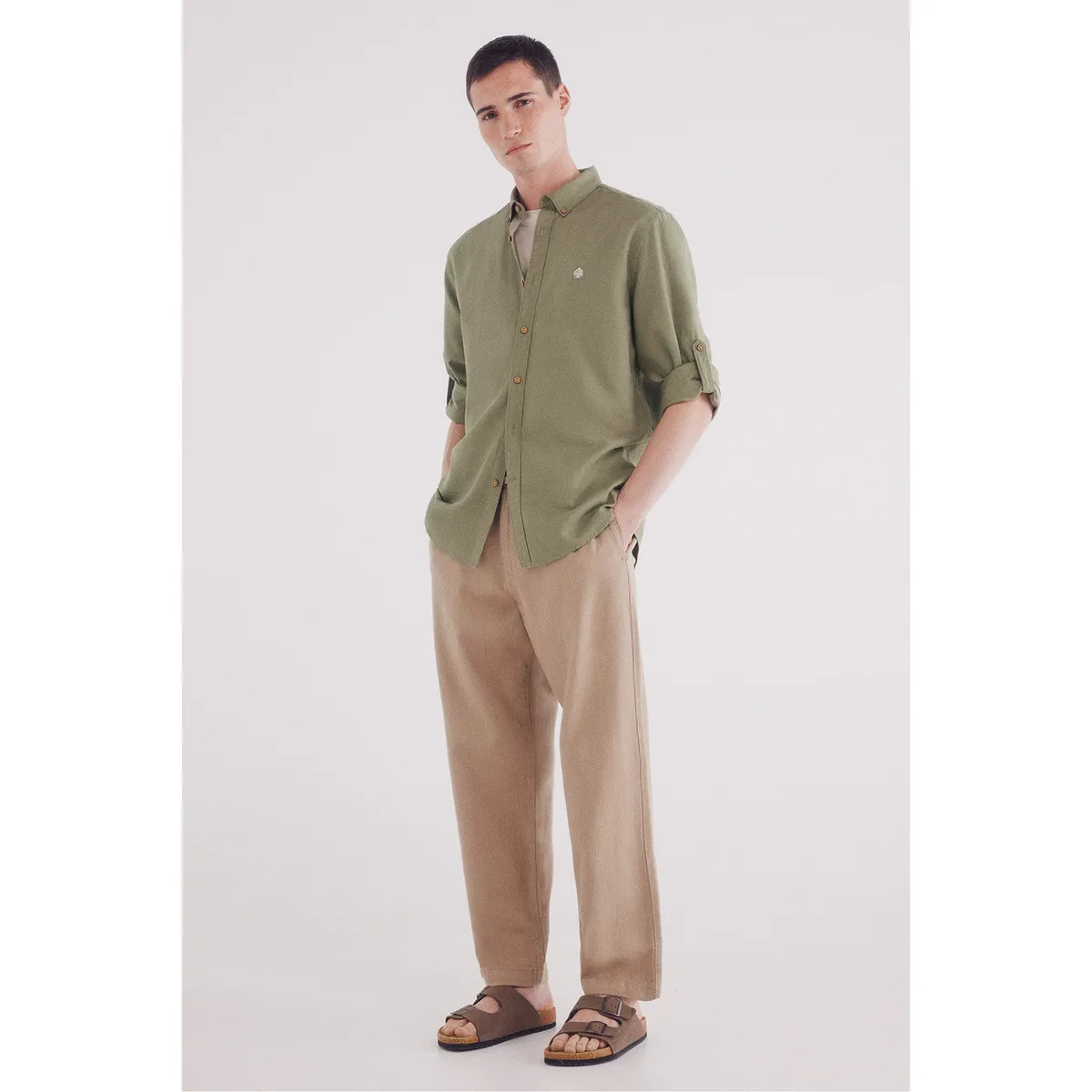 SPRINGFIELD - Camisa 100% Algodón Manga Larga Regular Fit Hombre Springfield