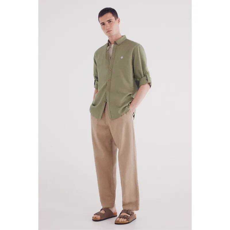 SPRINGFIELD - Camisa 100% Algodón Manga Larga Regular Fit Hombre Springfield