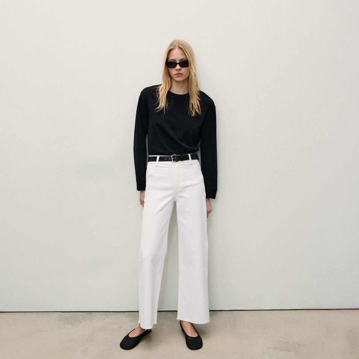 MANGO - Jean Wide Leg Tiro Medio Mujer Mango