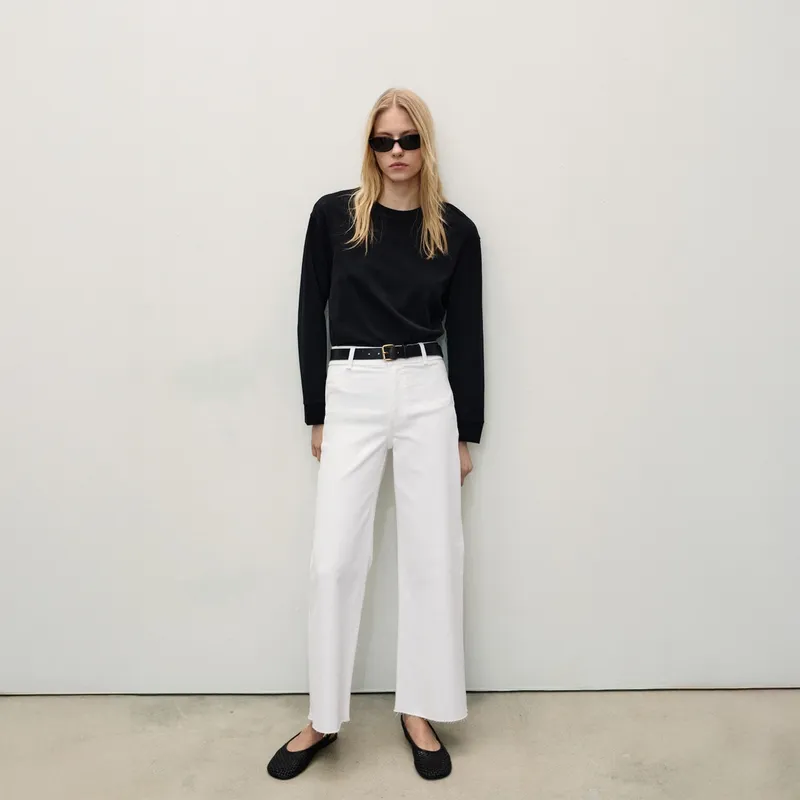 MANGO - Jean Wide Leg Tiro Medio Mujer Mango