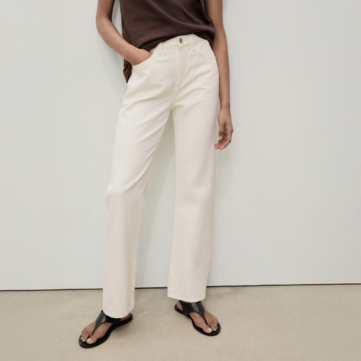 MANGO - Jean Wide Leg Tiro Medio Mujer Mango.