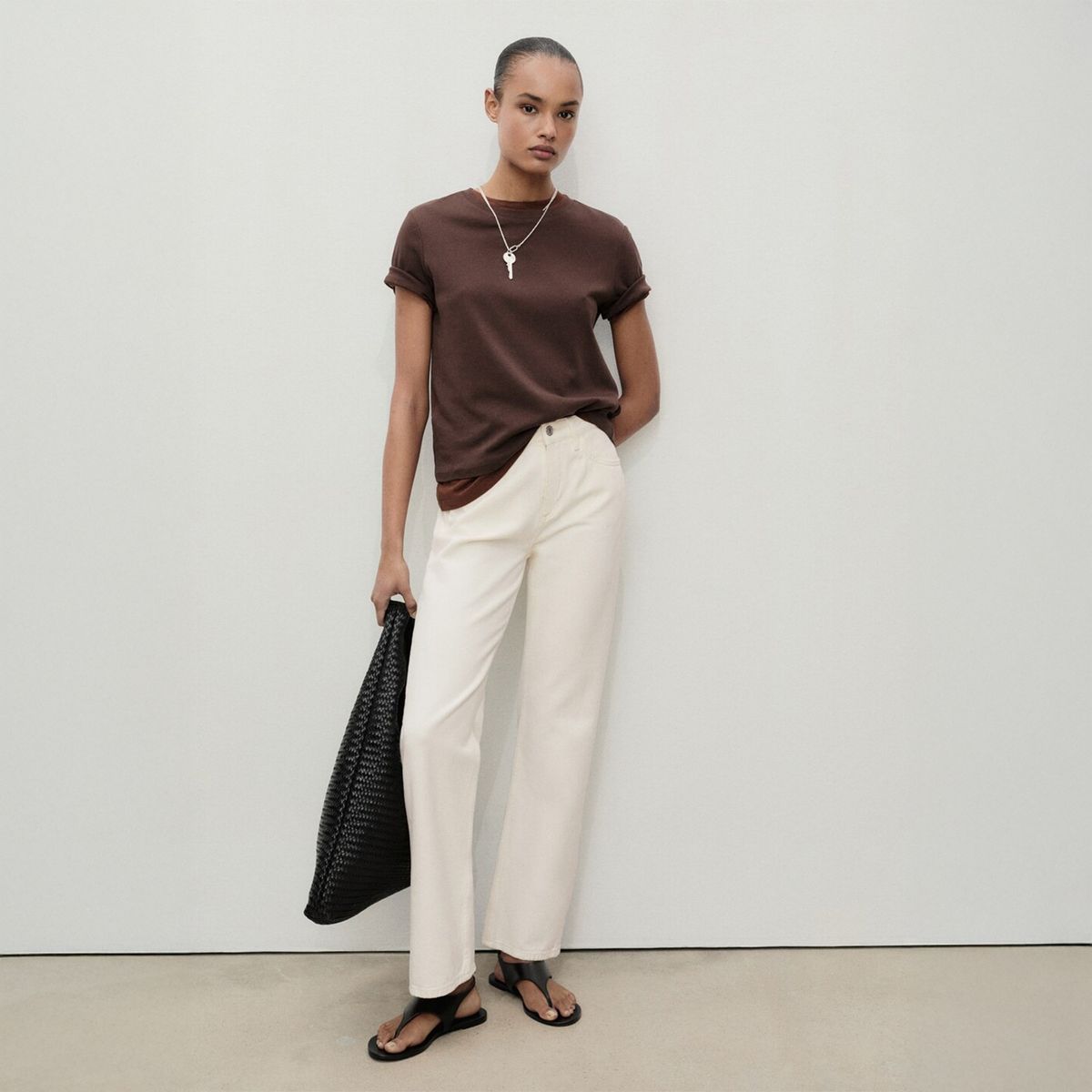 MANGO - Jean Wide Leg Tiro Medio Mujer Mango