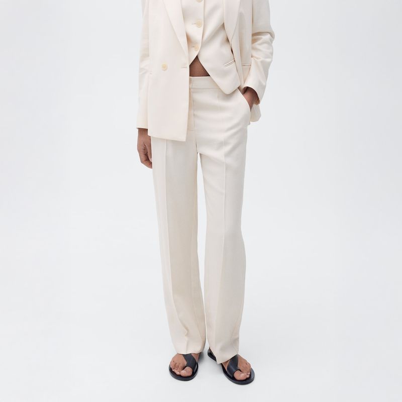 MANGO - Pantalón Recto Mujer Mango