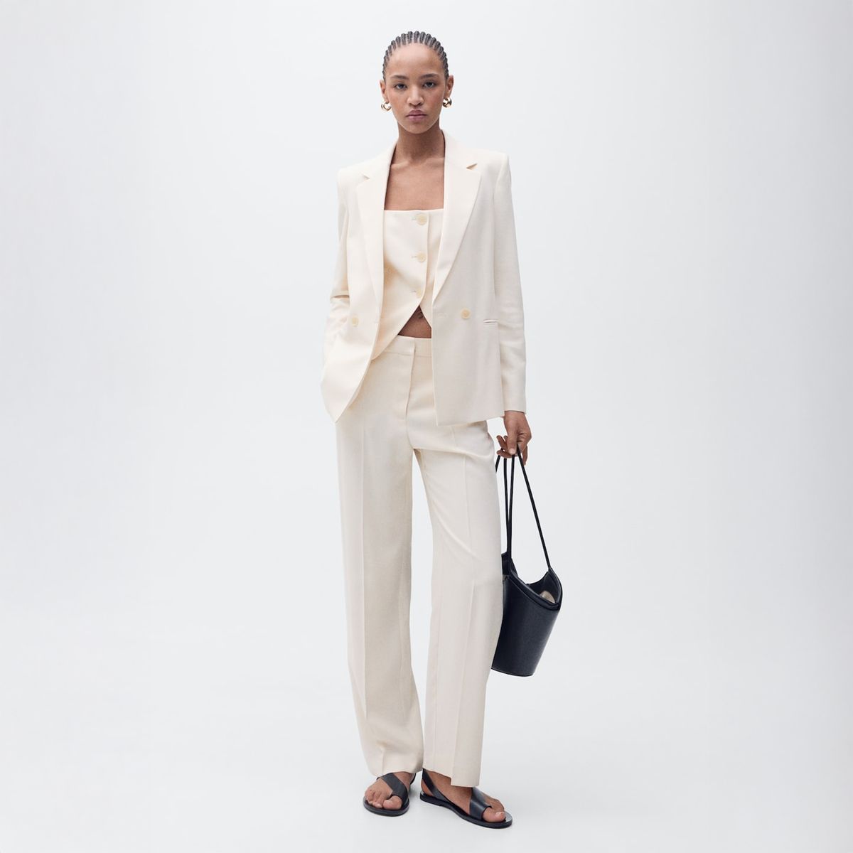 MANGO - Pantalón Recto Mujer Mango