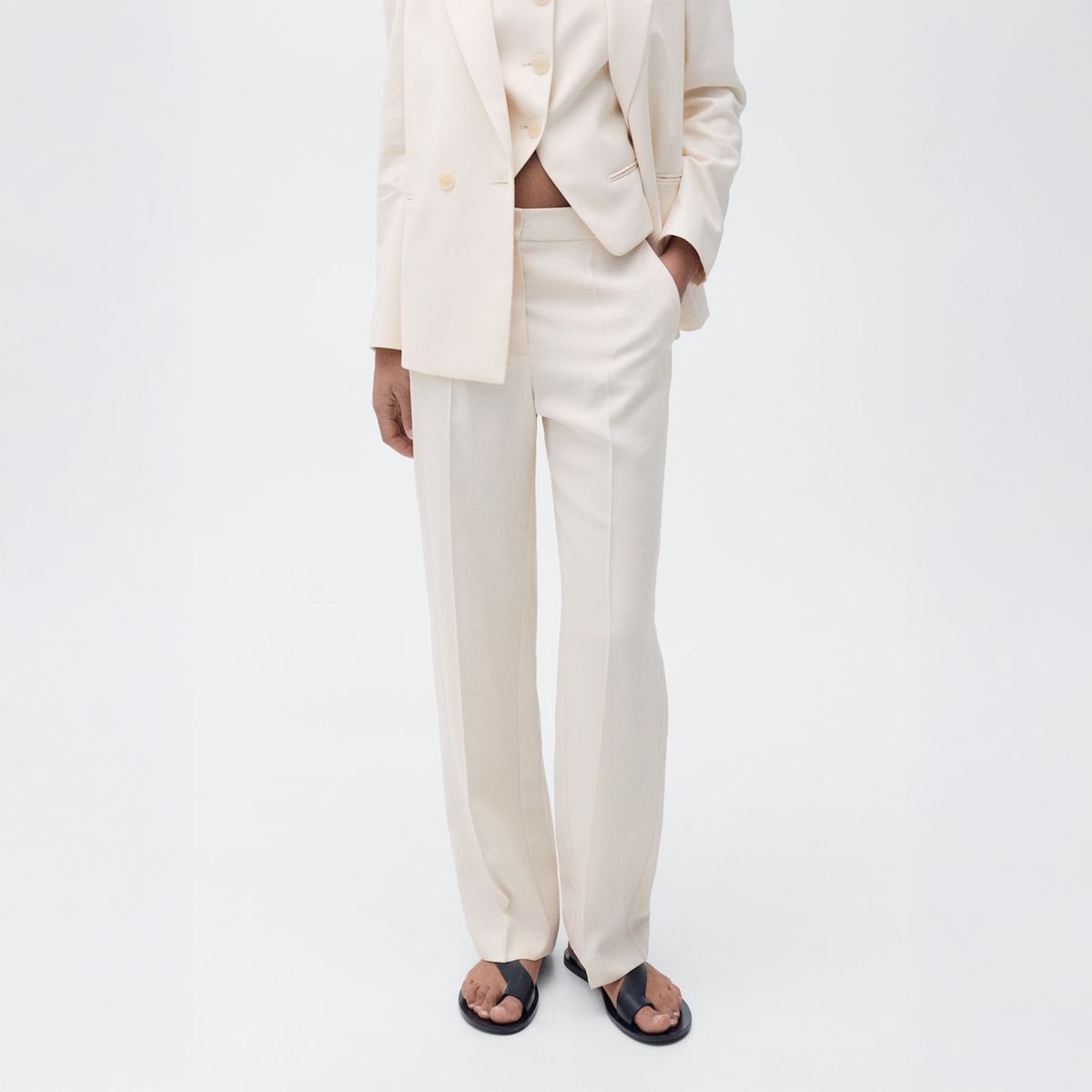 MANGO - Pantalón Recto Mujer Mango