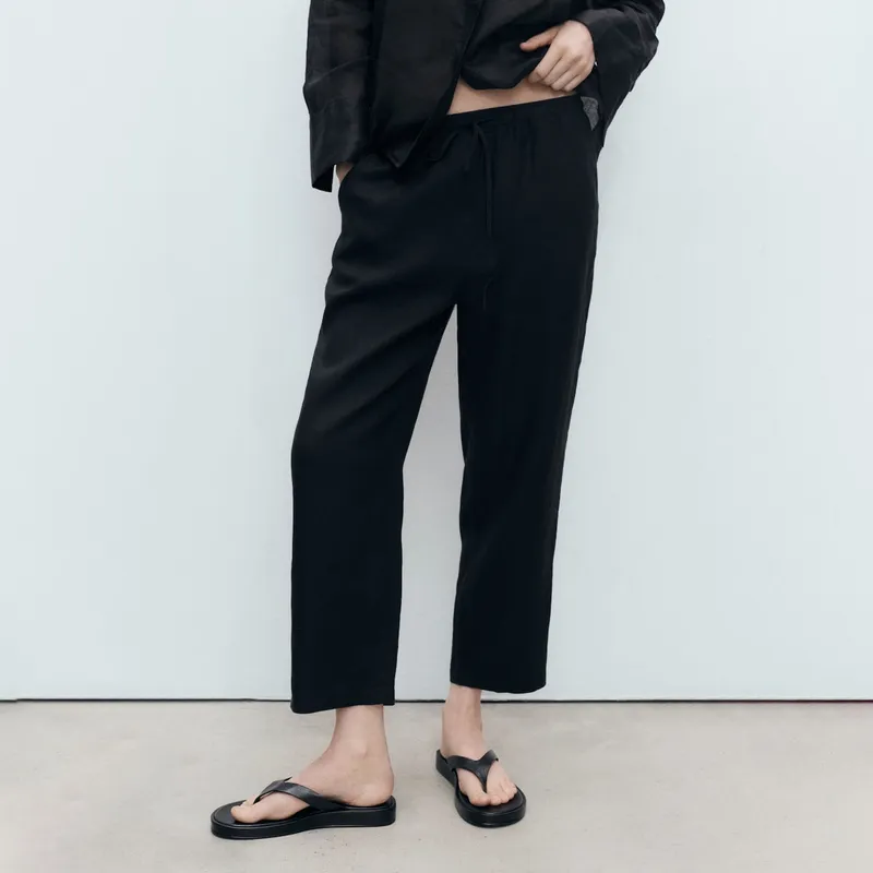 MANGO - Pantalón de Lino Mujer Mango