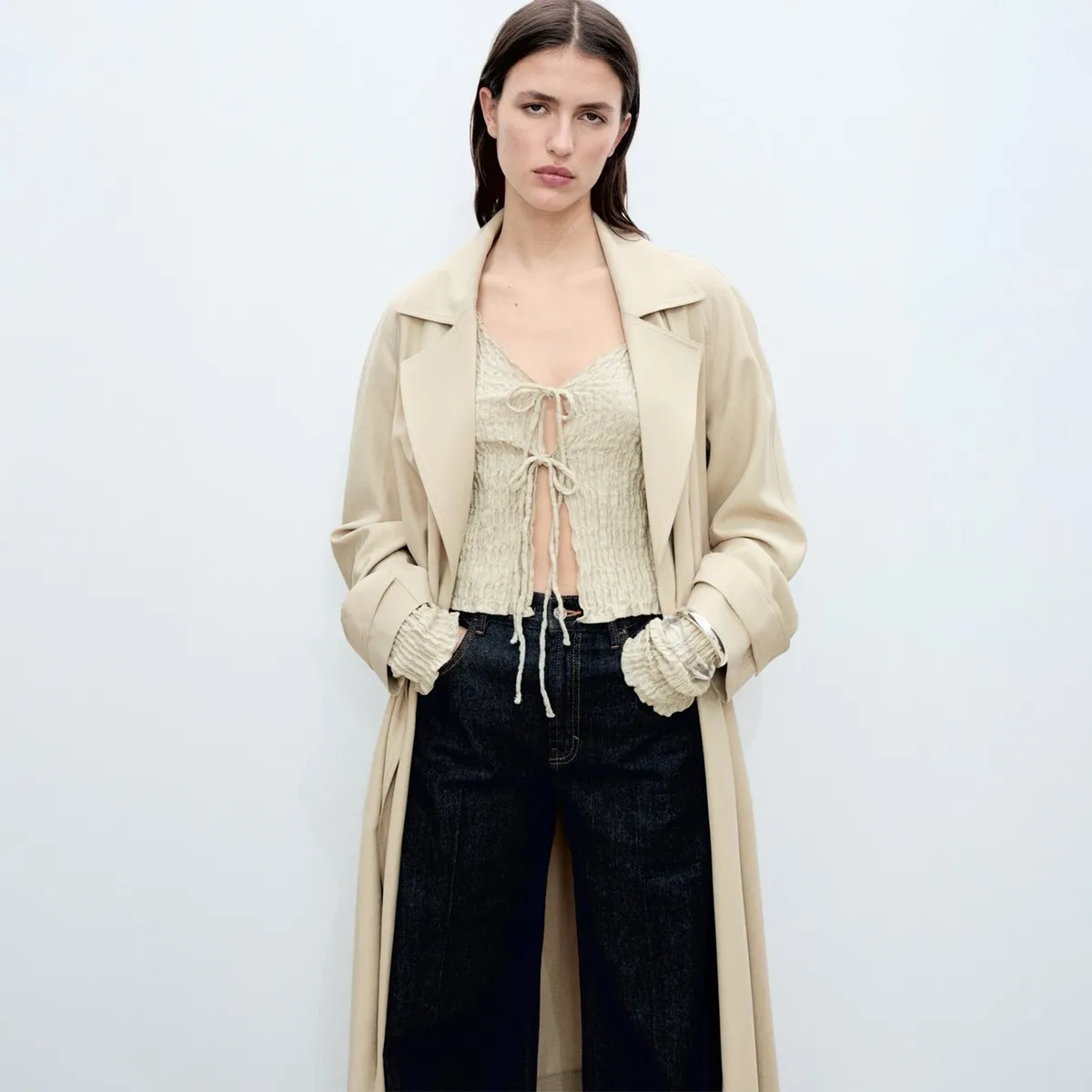 MANGO - Trench Largo Mujer Mango