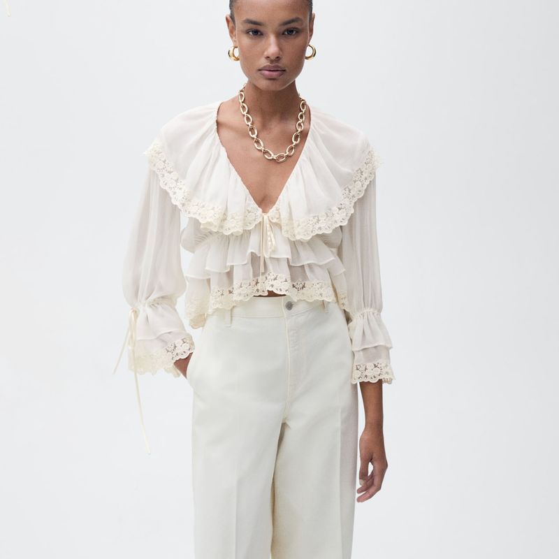 MANGO - Blusa Casual Mujer Mango