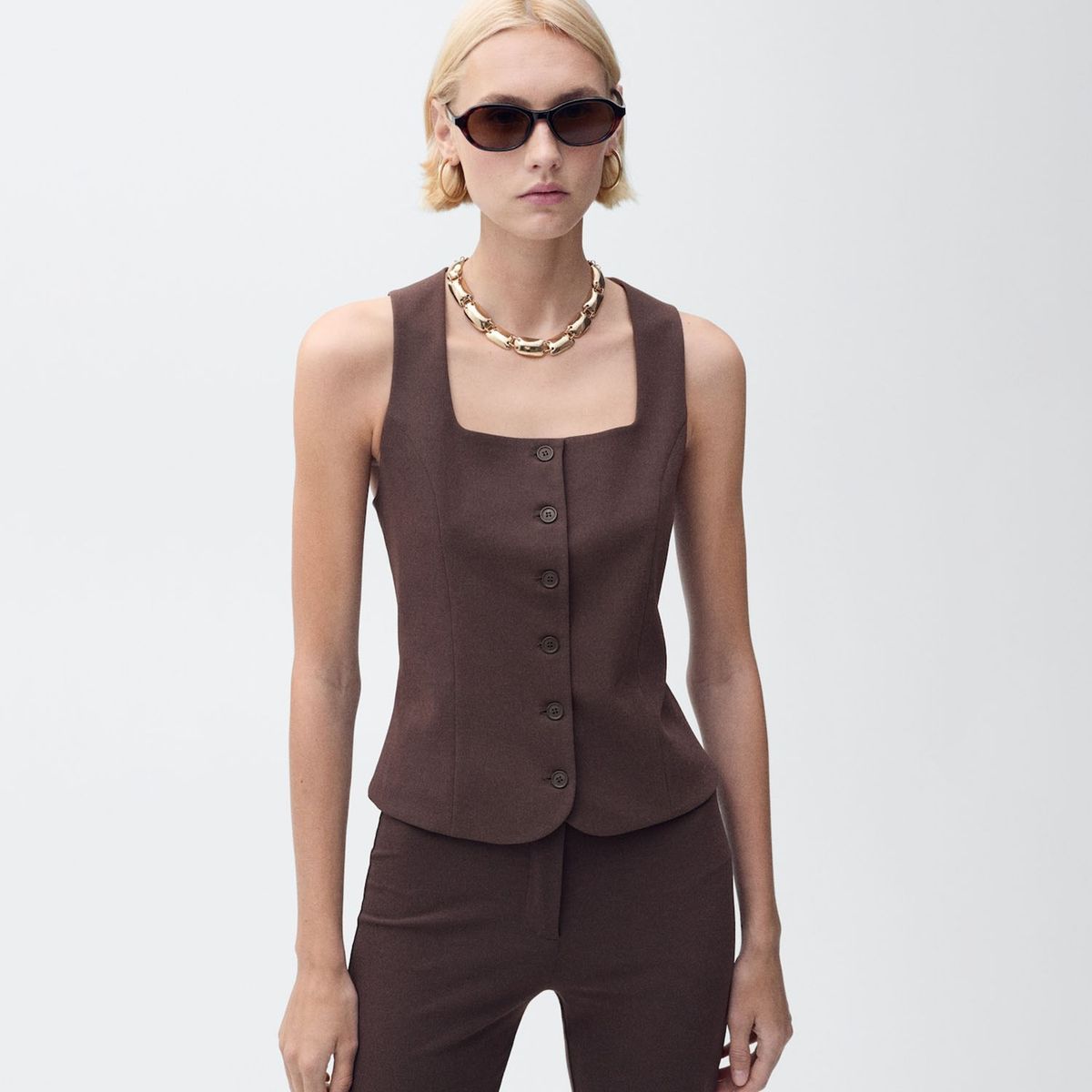 MANGO - Chaleco Casual Mujer Mango