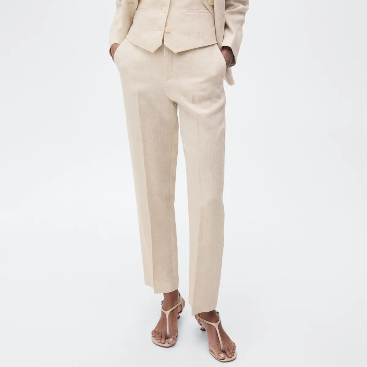 MANGO - Pantalón Recto Mujer Mango