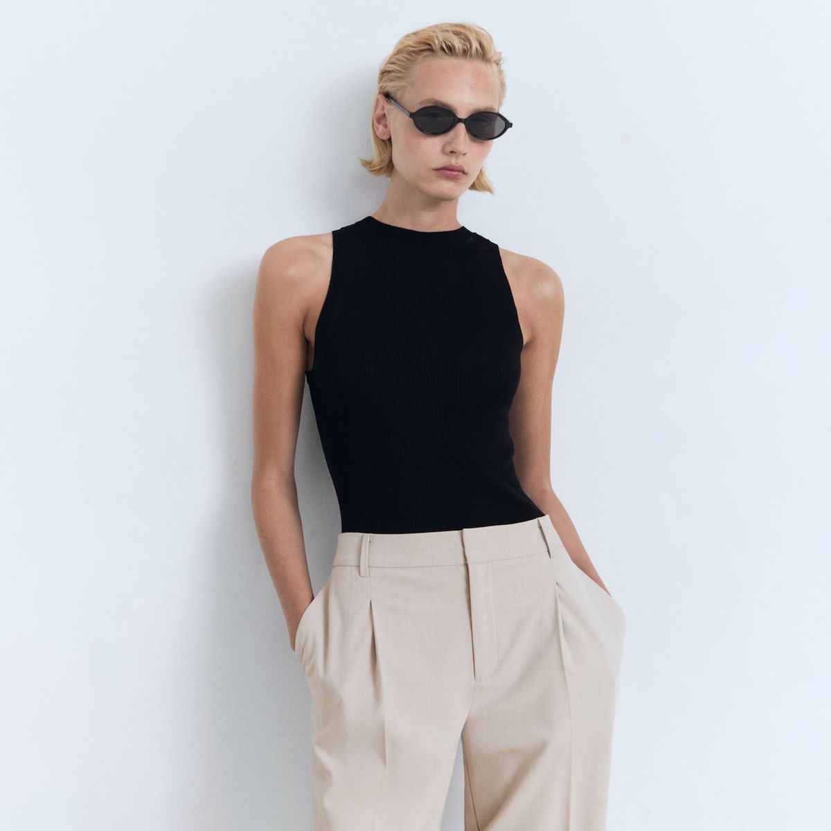 MANGO - Pantalón Sastrero Mujer Mango