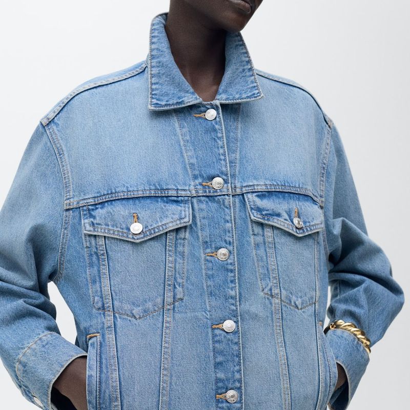 MANGO - Casaca De Jean Mujer Mango