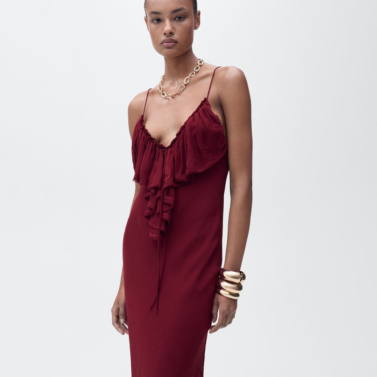 MANGO - Vestido Largo Mujer Mango