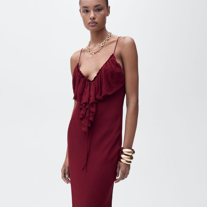 MANGO - Vestido Largo Mujer Mango