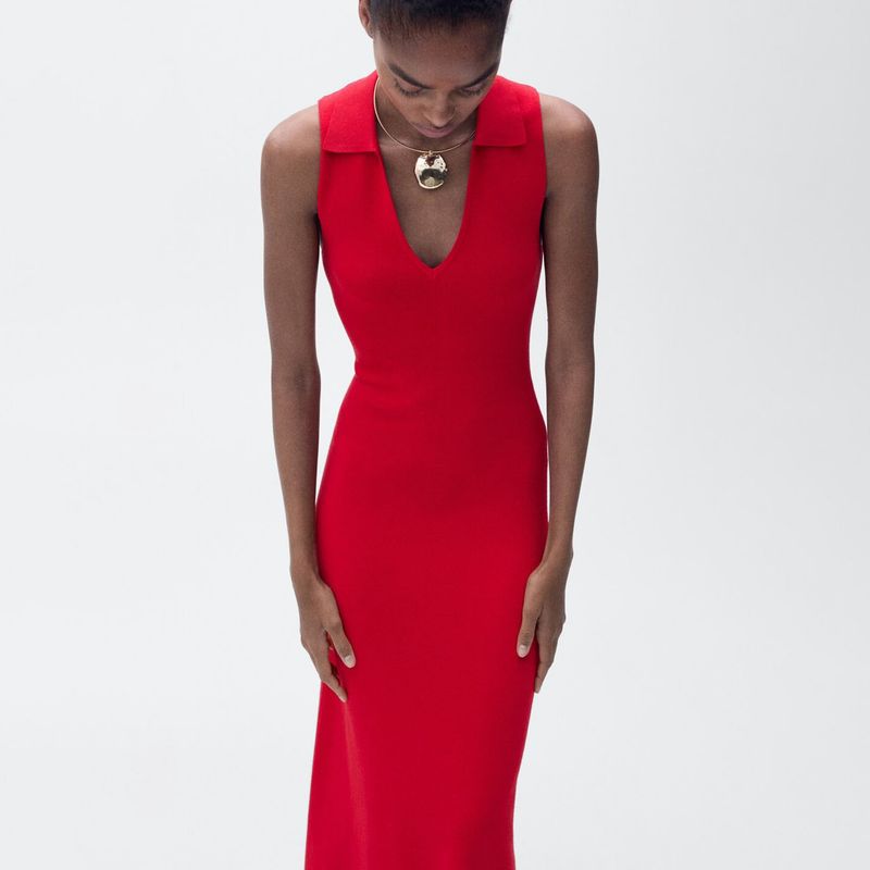 MANGO - Vestido Largo Mujer Mango