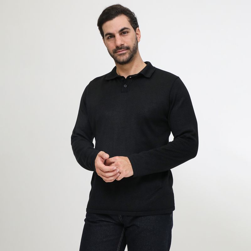 BASEMENT - Polo Manga Larga Hombre Basement