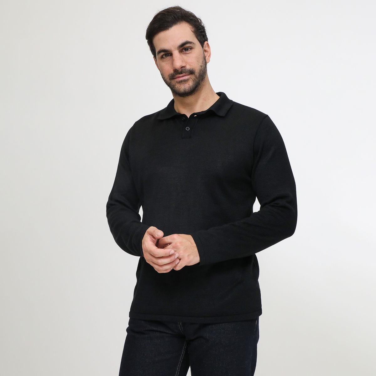 BASEMENT - Polo Manga Larga Hombre Basement