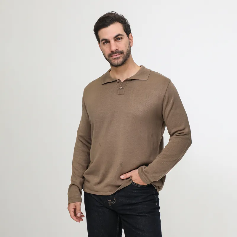 BASEMENT - Polo Manga Larga Hombre Basement