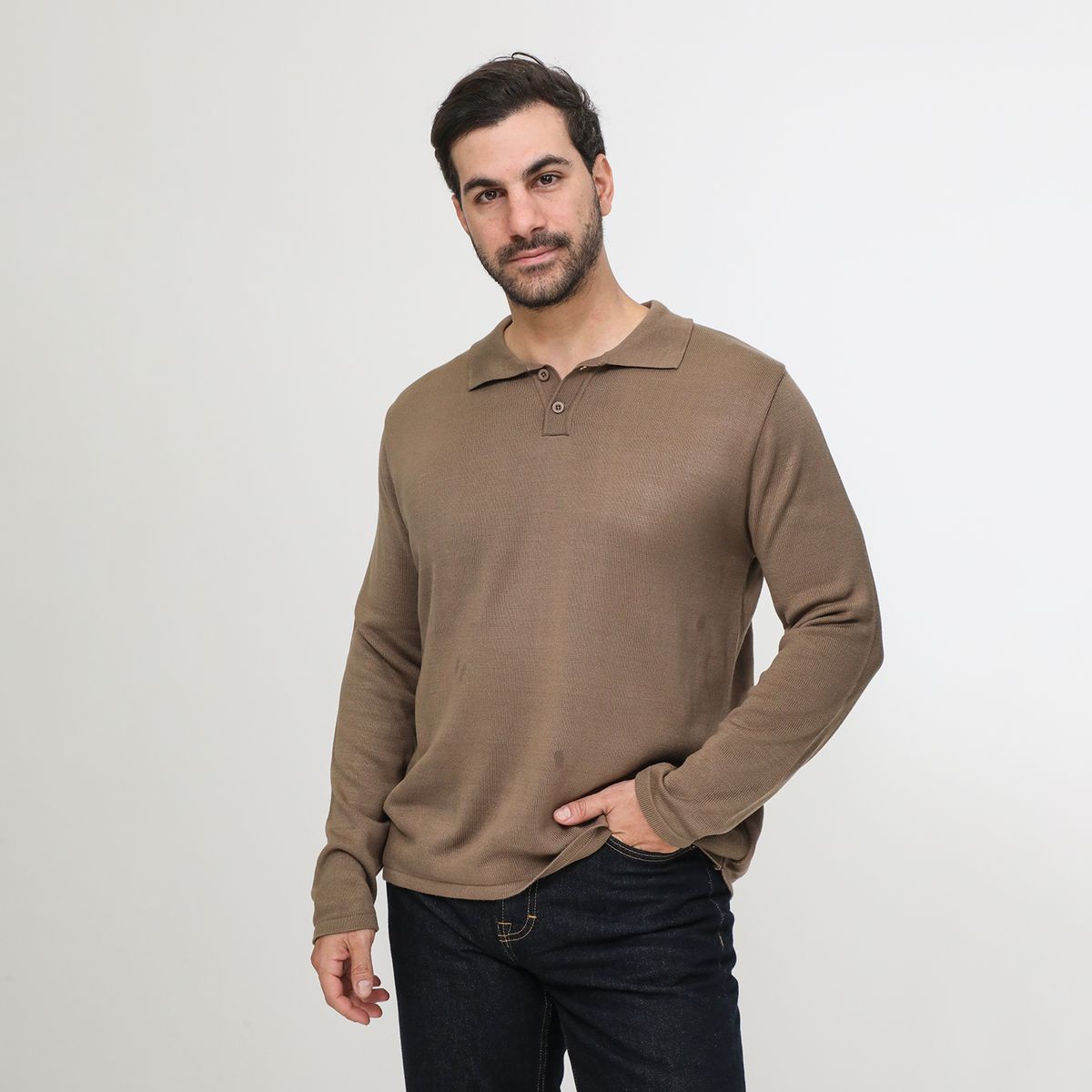 BASEMENT - Polo Manga Larga Hombre Basement