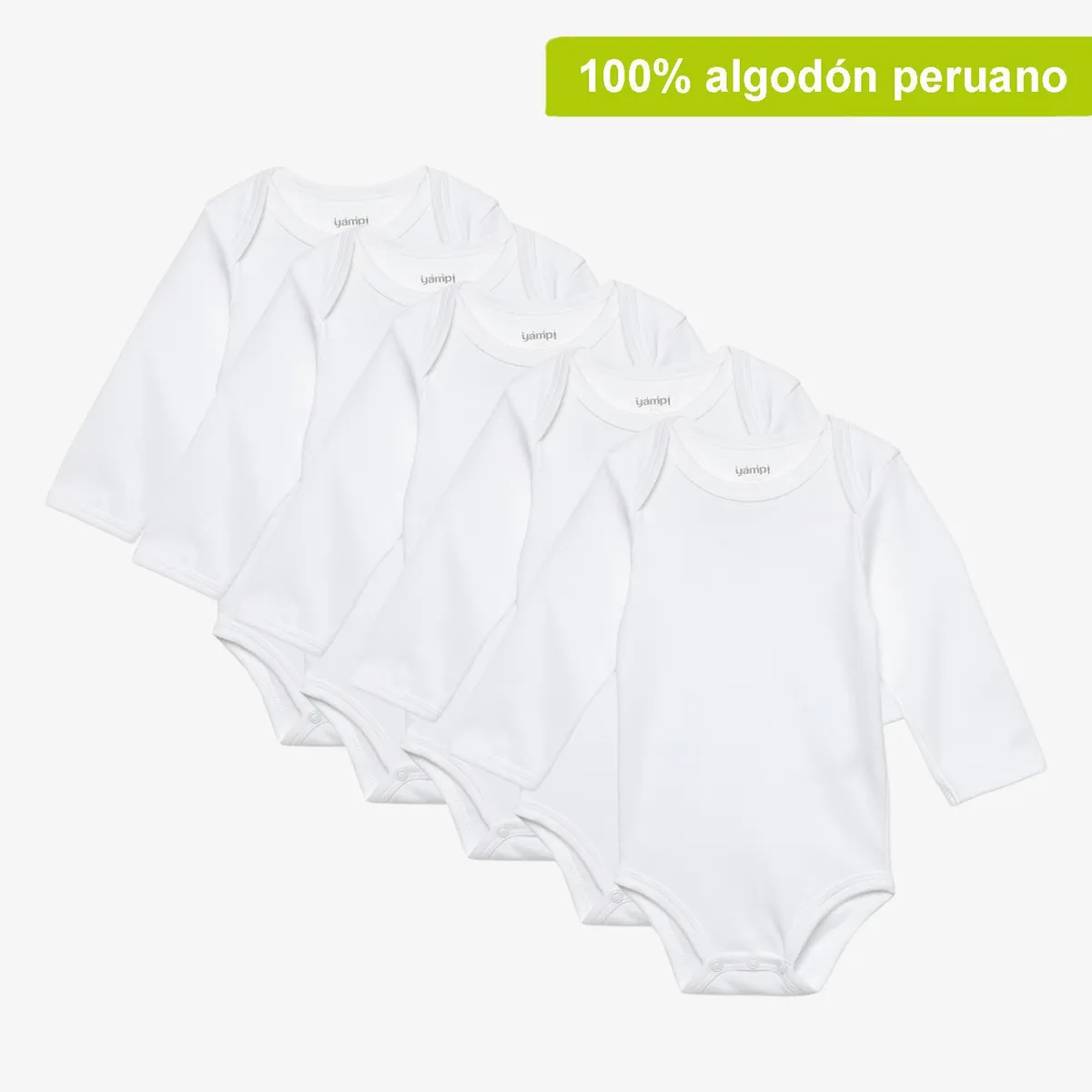 YAMP - Body Bebé Niño Niñapack X5 Manga Larga Blanquitos Algodón Yamp