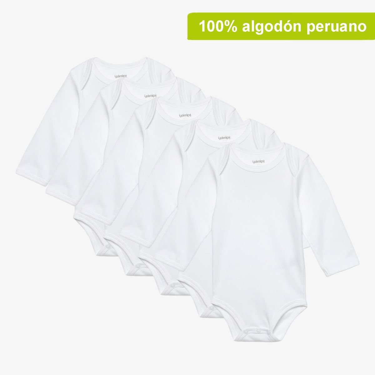 YAMP - Body Bebé Niño Niñapack X5 Manga Larga Blanquitos Algodón Yamp
