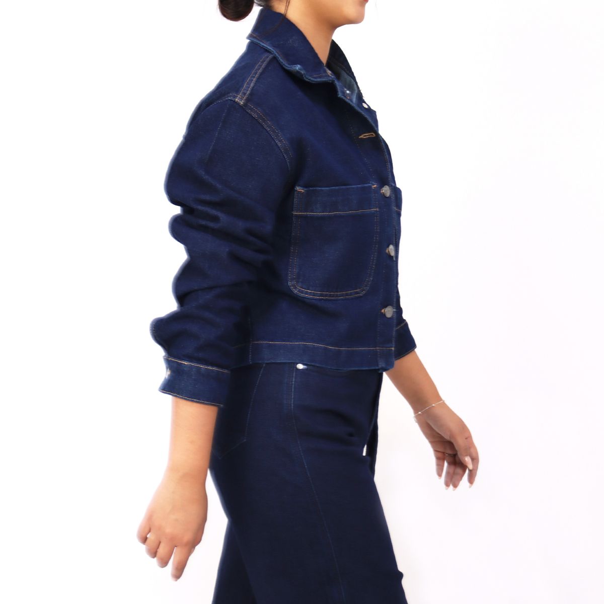KAYRA POBLET - Chaqueta Mujer Crop Denim