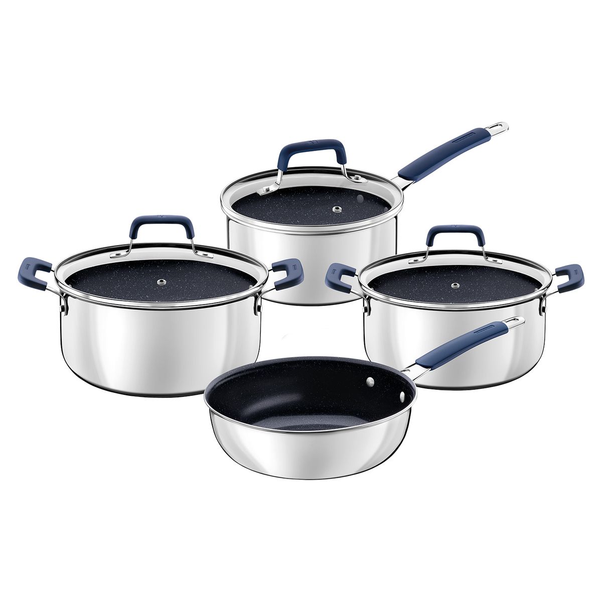 TRAMONTINA - Juego De Ollas Romagna 4pz Blackstone