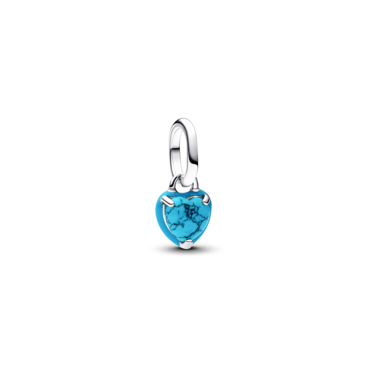 PANDORA - Mini Charm Colgante Corazón Color Turquesa