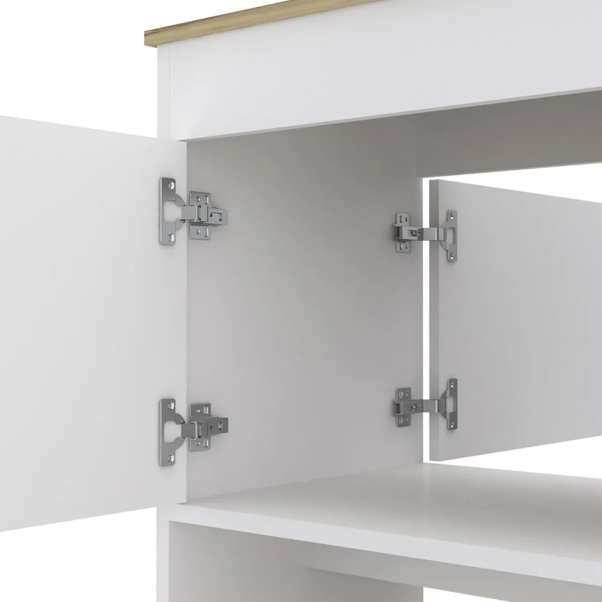 TUHOME - Bar Bajo Bicolor 2 Puertas con Porta Botellas