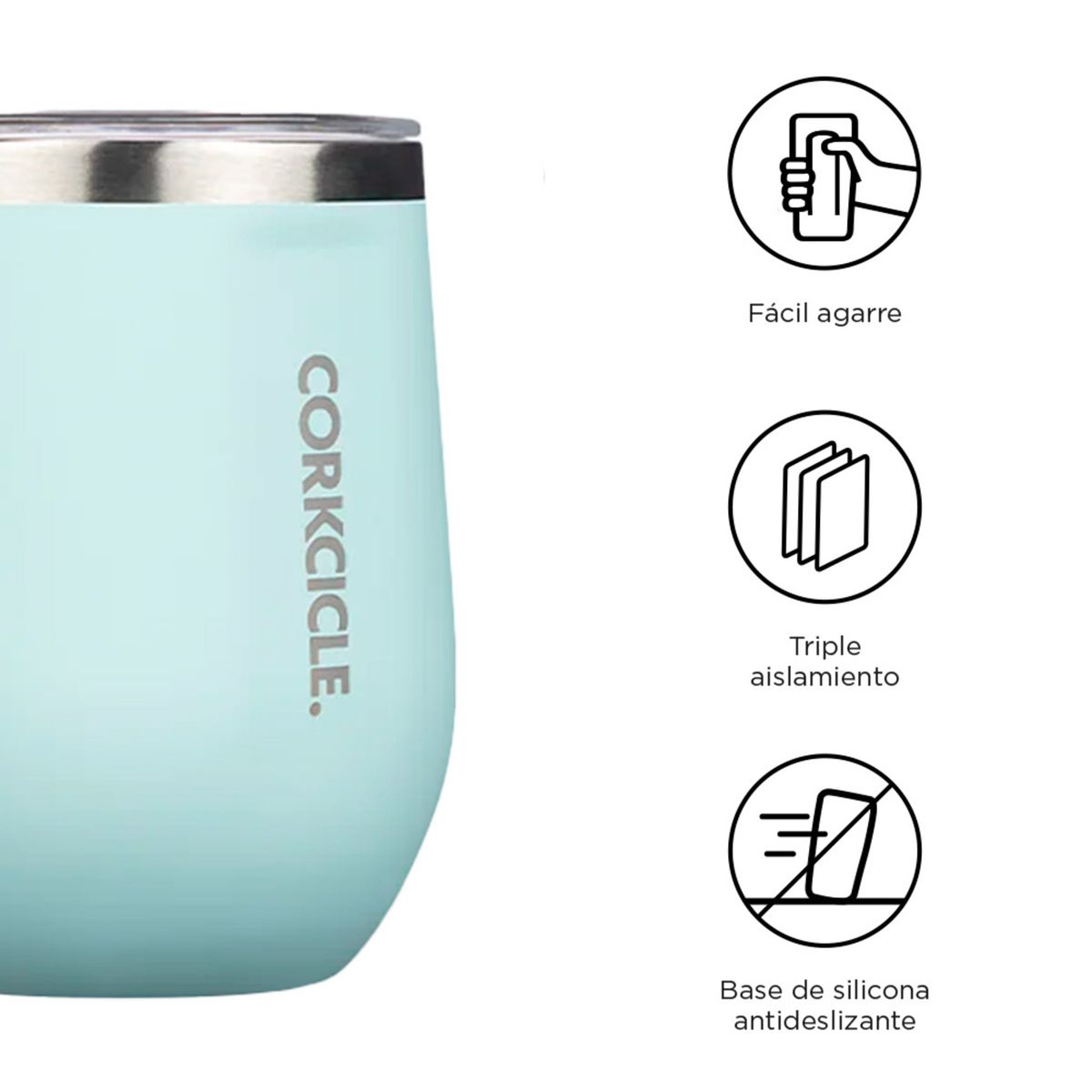 CORKCICLE - Stemless Ac.inox 12oz Pblue