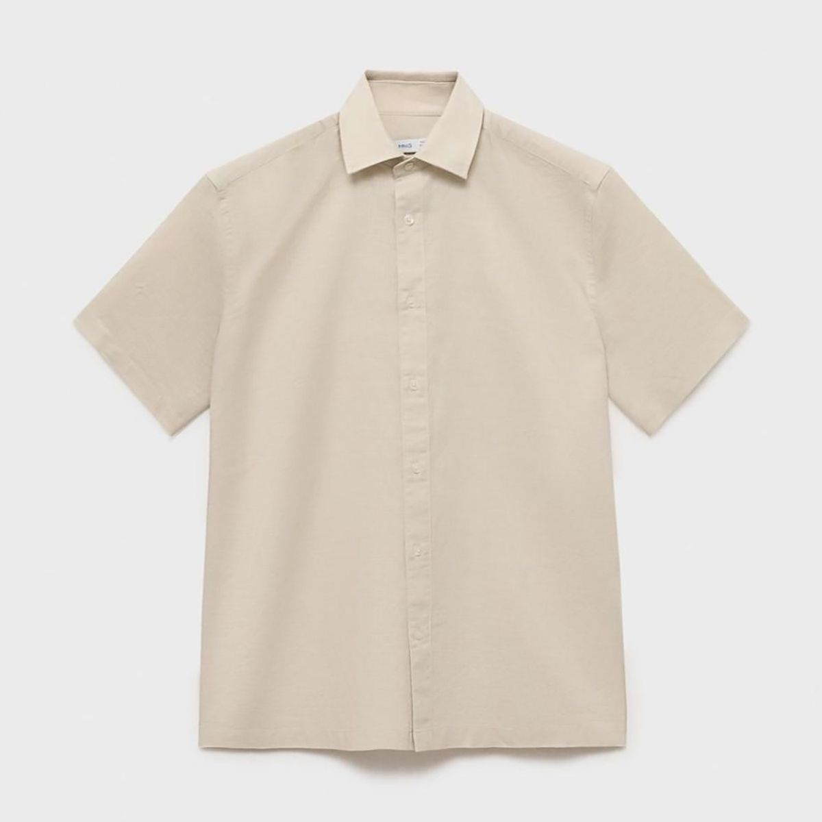 MANGO - Camisa Lino Manga Corta Mango Man