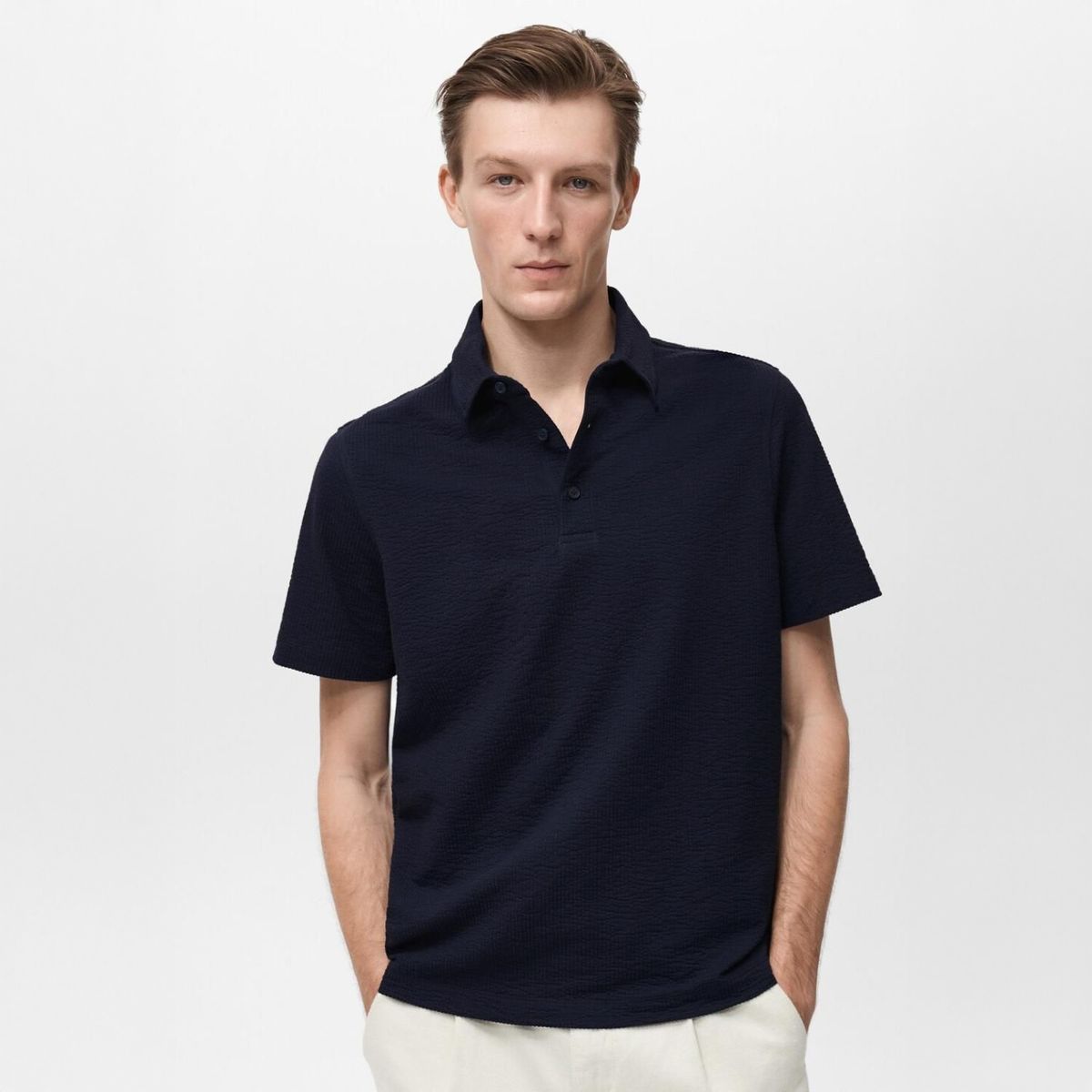 MANGO - Polo Algodón Seersucker Mango Man