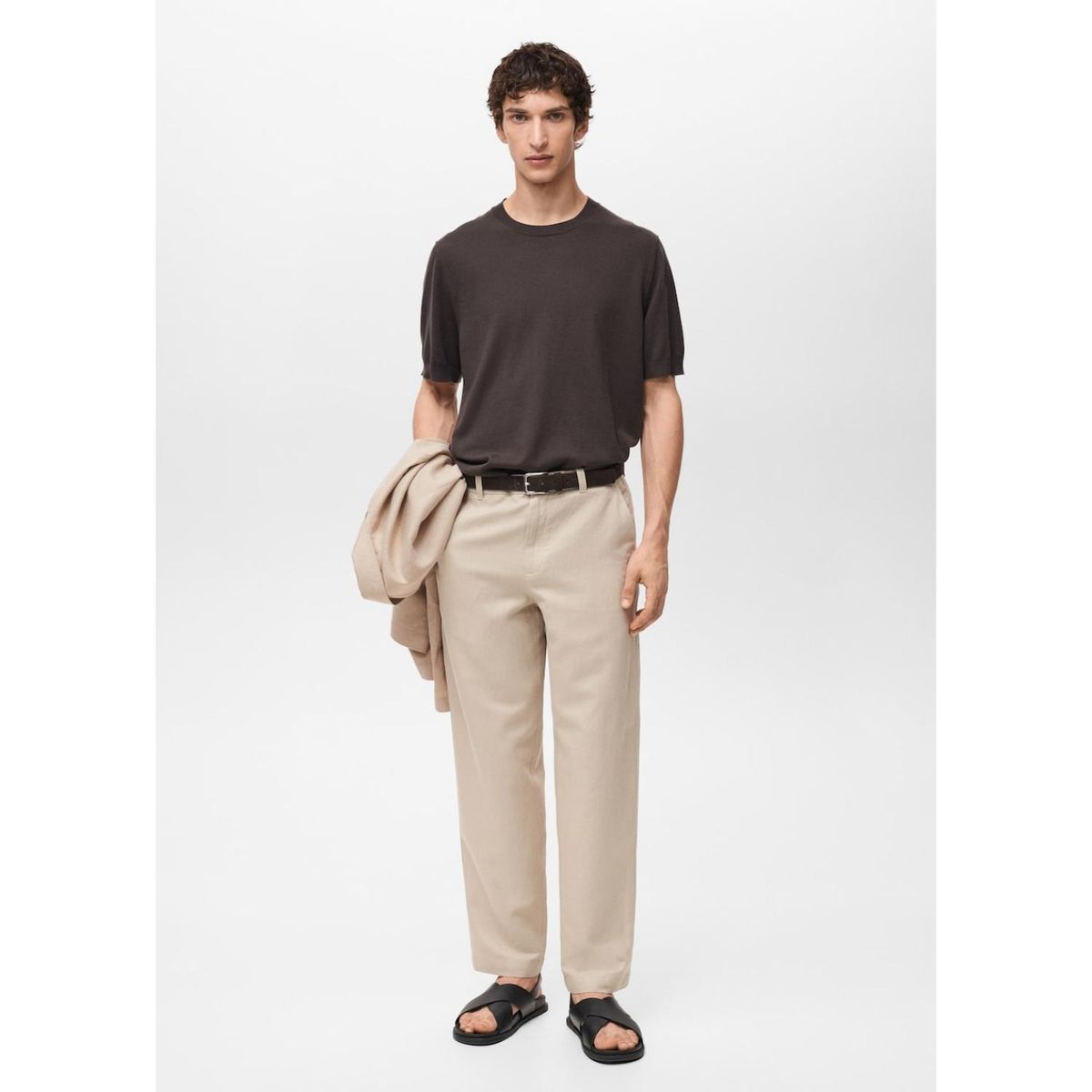 MANGO - Pantalón Lino Regular Fit Mango Man