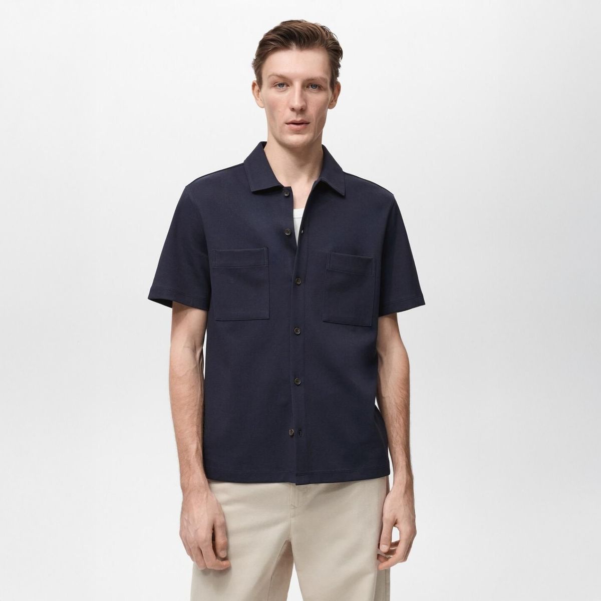 MANGO - Camisa Algodón Casual Mango Man