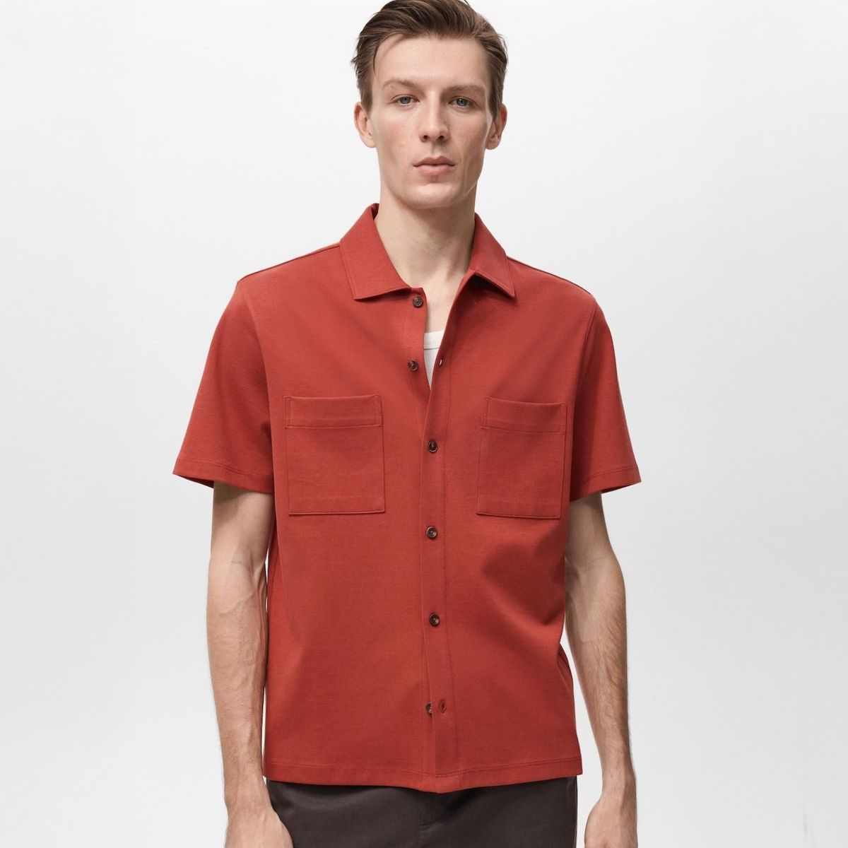 MANGO - Camisa Algodón Casual Mango Man