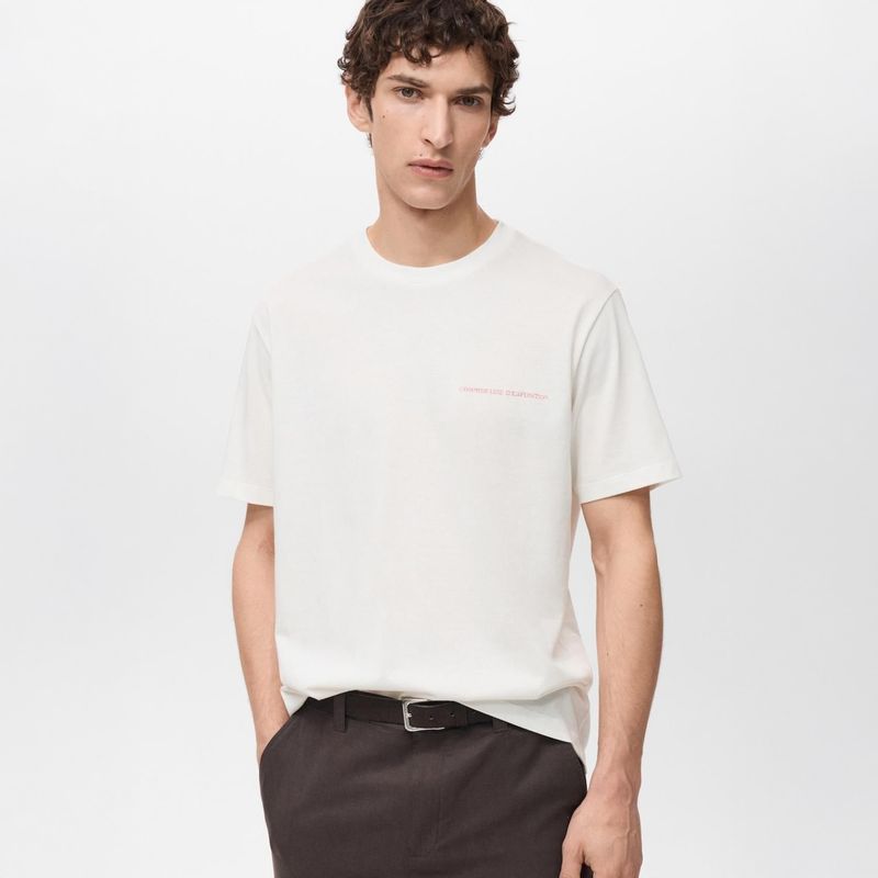 MANGO - Camiseta Algodón Casual Mango Man