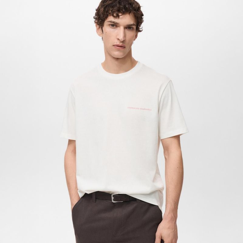 MANGO - Camiseta Algodón Casual Mango Man